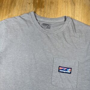 Patagonia Responsibili-Tee Pocket T-Shirt Men's M Gray Organic Cotton Slim Fit